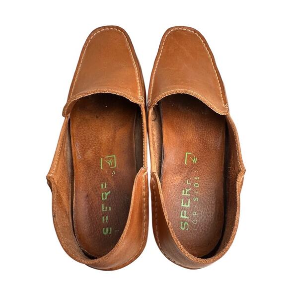 Sperry Wave Driver Mens 11 M Brown Leather Venetian Slip-On Loafer Shoes Preppy - Picture 10 of 16